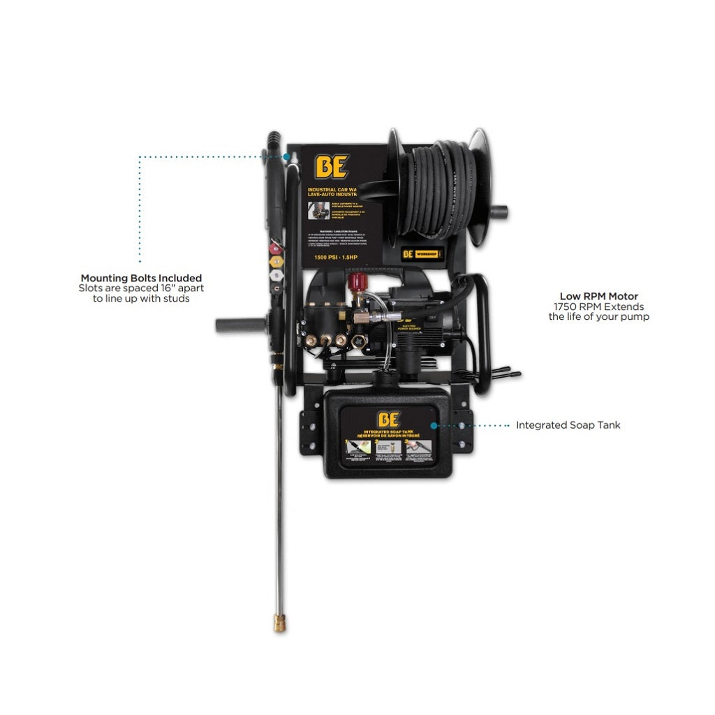 Ultimate Washer Electric Wall Mounted Pressure Washer 2 HP 1500 PSI 2 GPM  X-1520FW1ARH